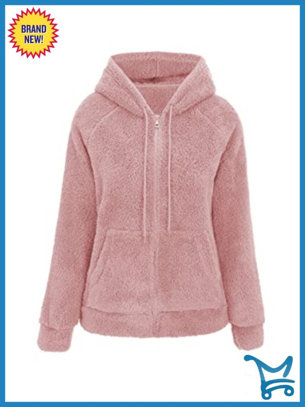 Sherpa Faux Fur Fleece Lightweight Hooded Jacket, Spring Fall Transitional Coat